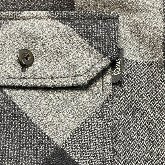 Deus Ex Machina Mens Small Wool Flannel Field Over Shirt Shacket Button Up - Picture 3 of 7